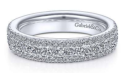 Women Diamond Anniversary Wedding Band 14K White Yellow Rose Excel Jewellers Surrey Canada Langley Burnaby